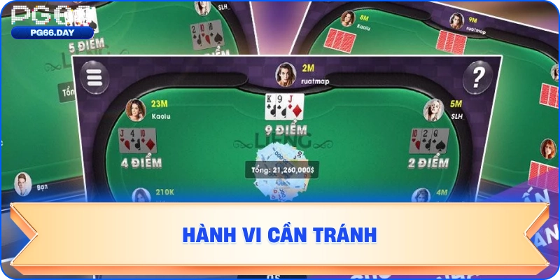 Hình ảnh đề xuất: Checklist hành vi cần tránh